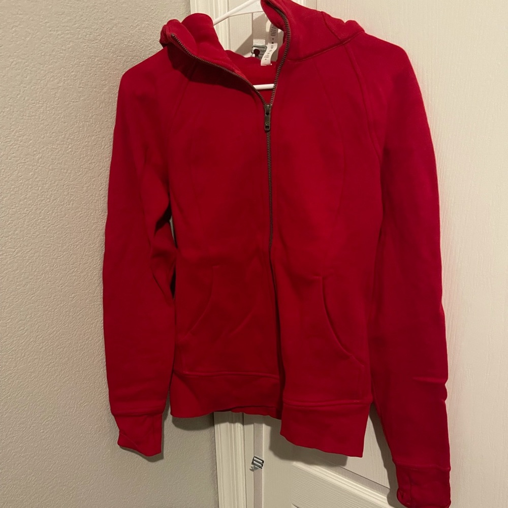 Lululemon dark red scuba hoodie sz 6